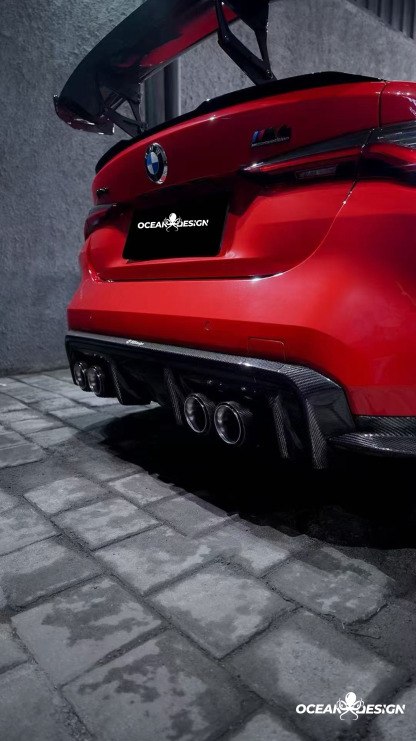 2021–2025 BMW M3 (G80) / M4 (G82) 3D Style Rear Diffuser – Dry Carbon Fiber,3K Matte Finish