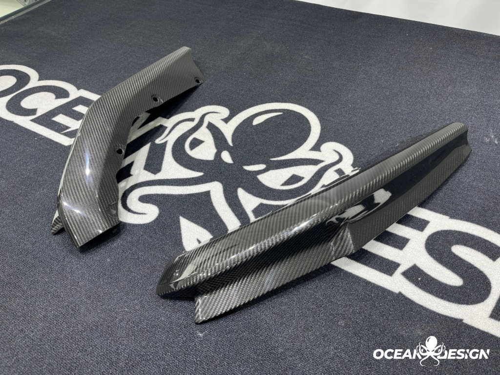2021–2025 BMW M3 (G80) / M4 (G82) 3D Style Rear Diffuser Protectors– Dry Carbon Fiber, 3K Matte Finish