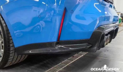 2021–2025 BMW M3 (G80) / M4 (G82) 3D Style Rear Diffuser Protectors– Dry Carbon Fiber, 3K Matte Finish