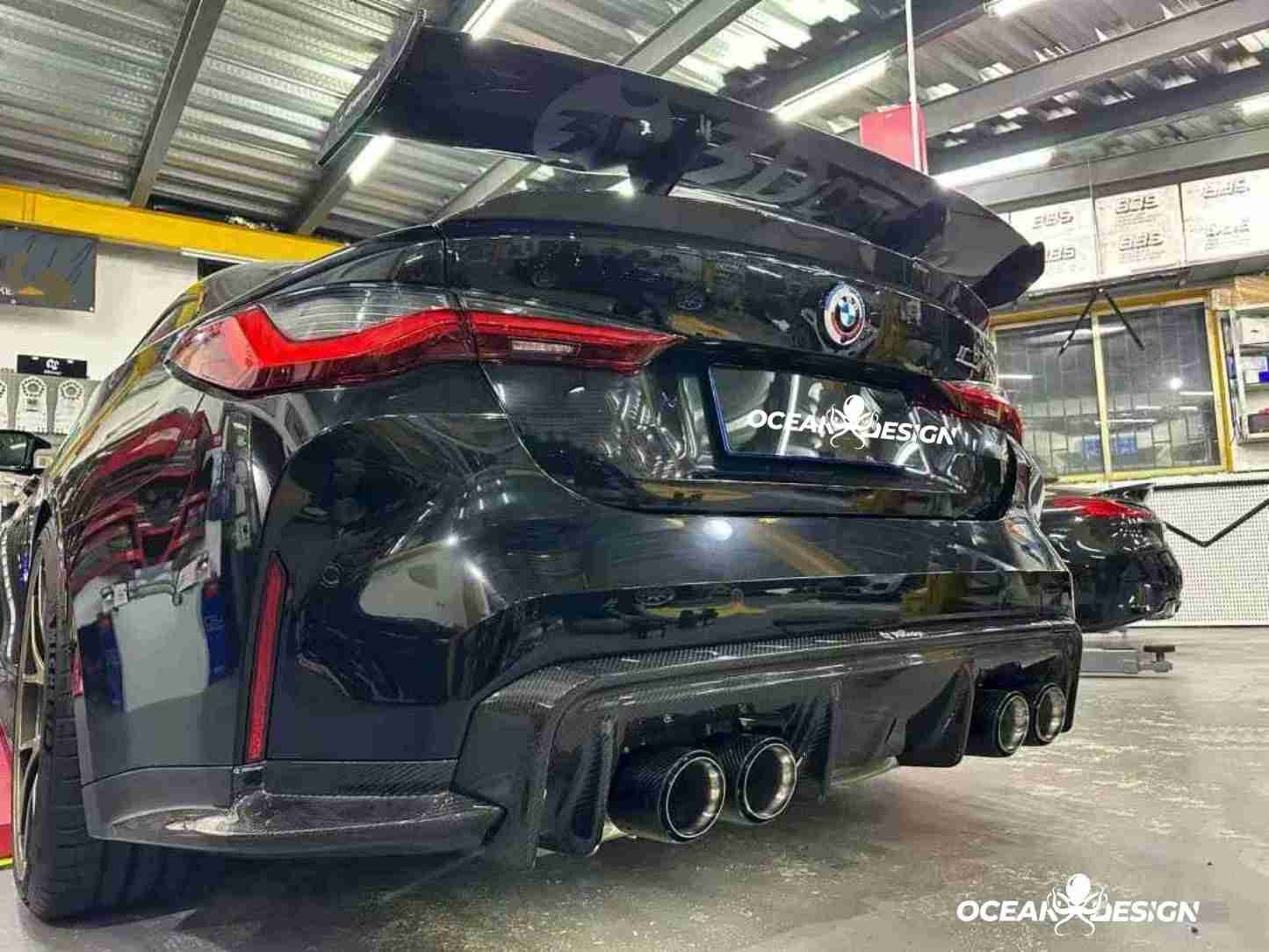 2021–2025 BMW M3 (G80) / M4 (G82) 3D Style Rear Diffuser Protectors– Dry Carbon Fiber, 3K Matte Finish