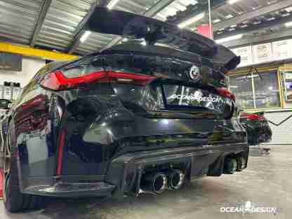 2021–2025 BMW M3 (G80) / M4 (G82) 3D Style Rear Diffuser Protectors– Dry Carbon Fiber, 3K Matte Finish