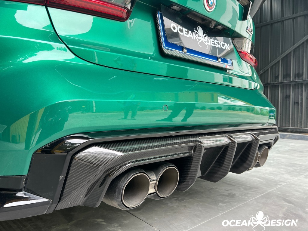 2021–2025 BMW M3 (G80) / M4 (G82) MT Style Dry Carbon Rear Diffuser – 3K Matte Finish