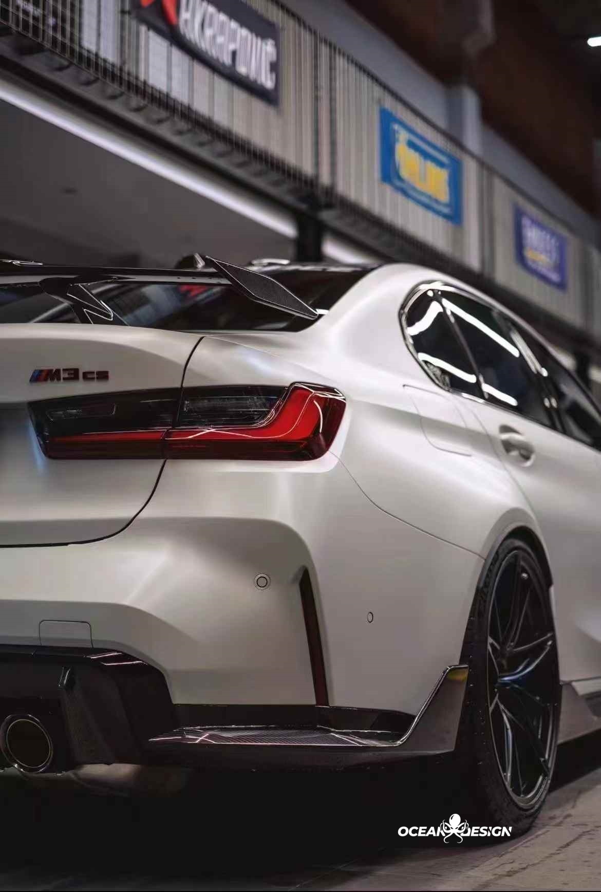2021–2025 BMW M3 (G80) / M4 (G82) MP Style Rear Diffuser Protectors– Dry Carbon Fiber