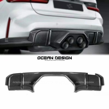 2021–2025 BMW M3 (G80) / M4 (G82) MP Style Center Exit Rear Diffuser – Dry Carbon Fiber