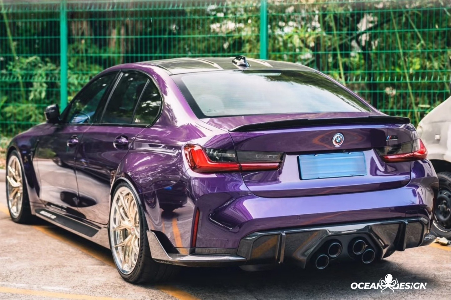 2021–2025 BMW M3 (G80) / M4 (G82) MP Style Center Exit Rear Diffuser – Dry Carbon Fiber