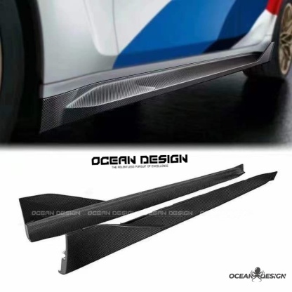 2021–2025 BMW M3 (G80) / M4 (G82) MP Style Side Skirts – Dry Carbon Fiber