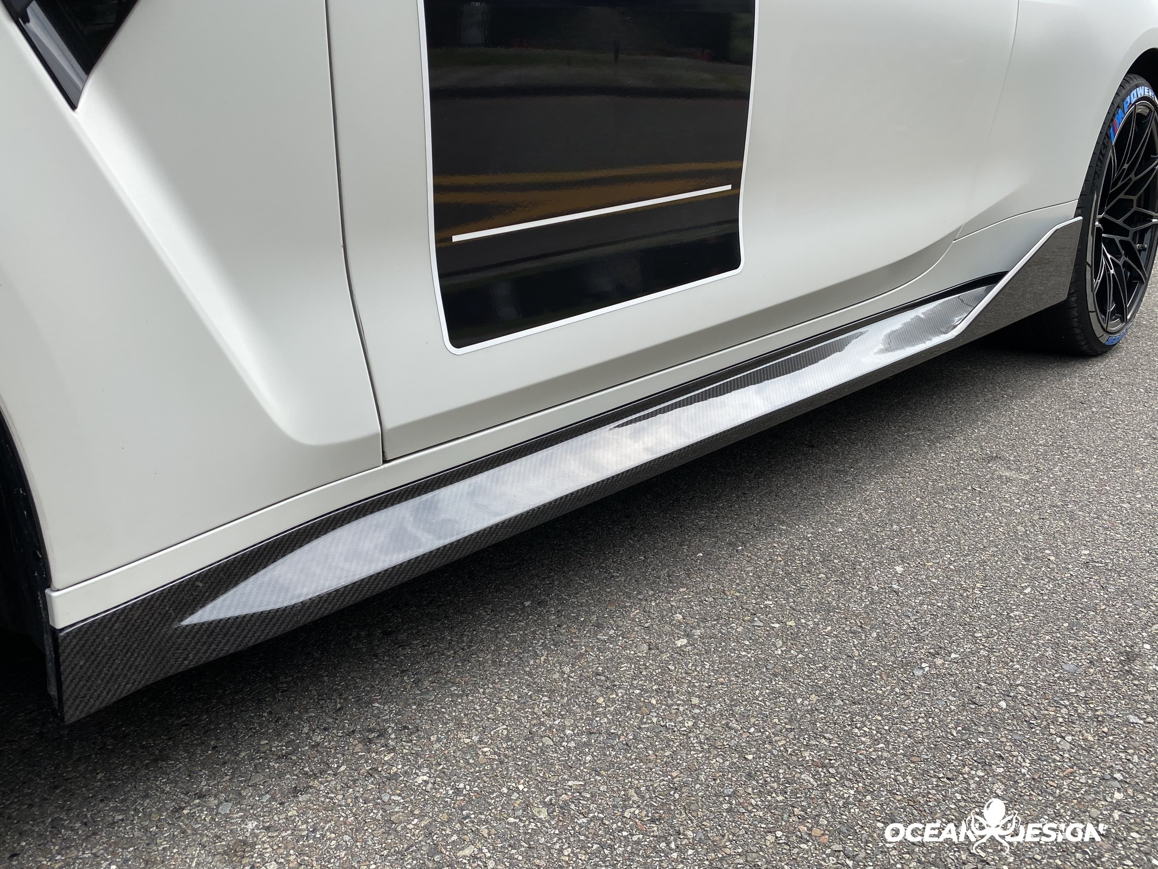 2021–2025 BMW M3 (G80) / M4 (G82) MP Style Side Skirts – Dry Carbon Fiber