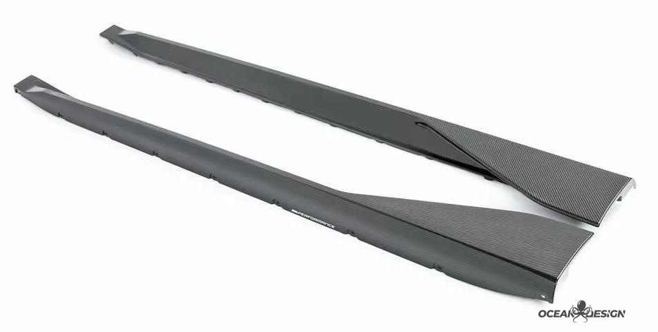 2021–2025 BMW M3 (G80) / M4 (G82) MP Style Side Skirts – Dry Carbon Fiber