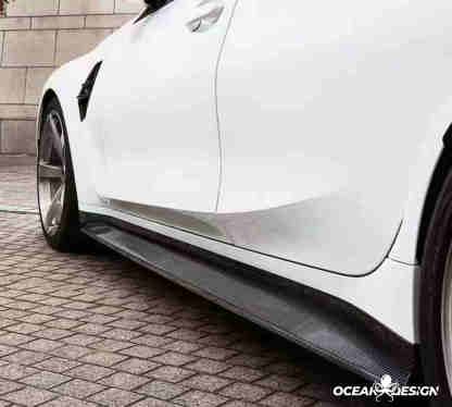 2021–2025 BMW M3 (G80) / M4 (G82) 3D Style Carbon Fiber Side Skirts – 3K Matte Finish