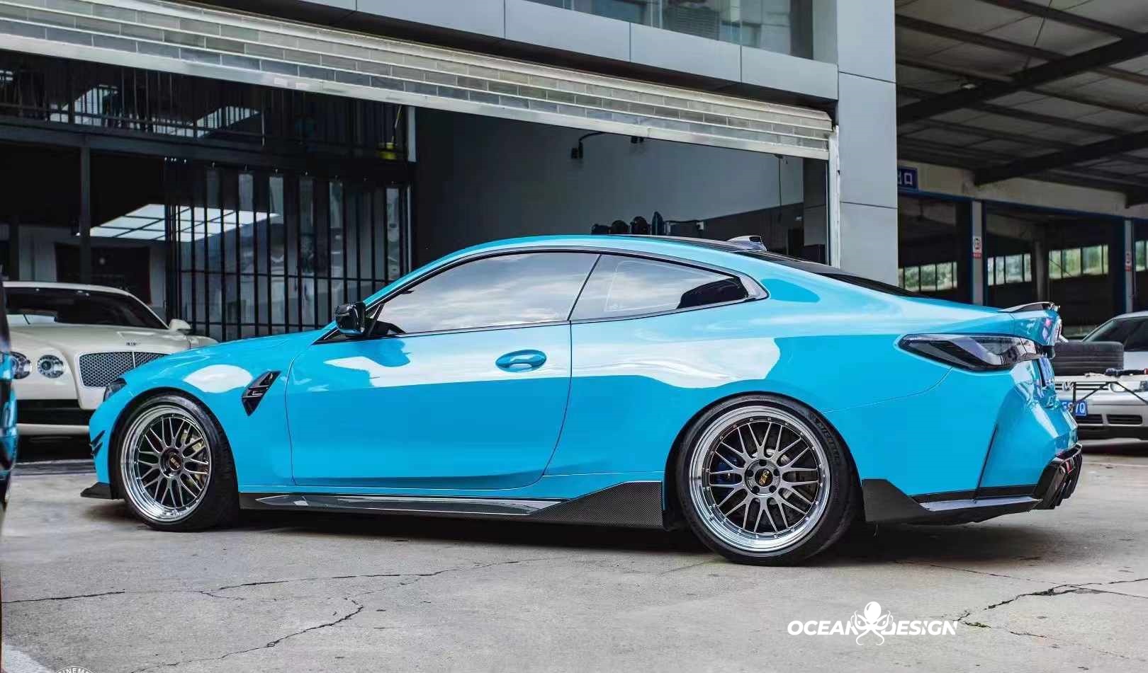 2021–2025 BMW M3 (G80) / M4 (G82) MP Style Rear Diffuser Protectors– Dry Carbon Fiber