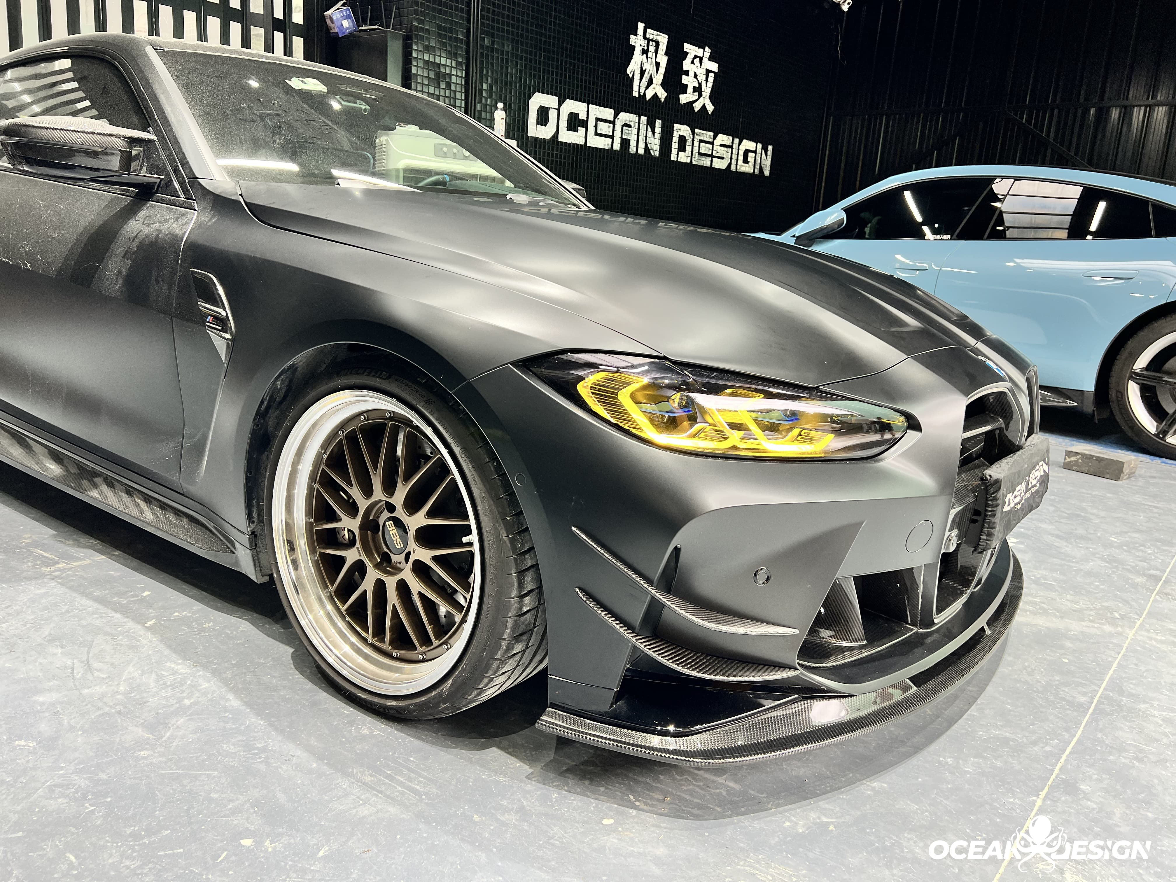 2021–2025 BMW M3 (G80) / M4 (G82) AC Style Front Lip Splitter – Dry Carbon Fiber