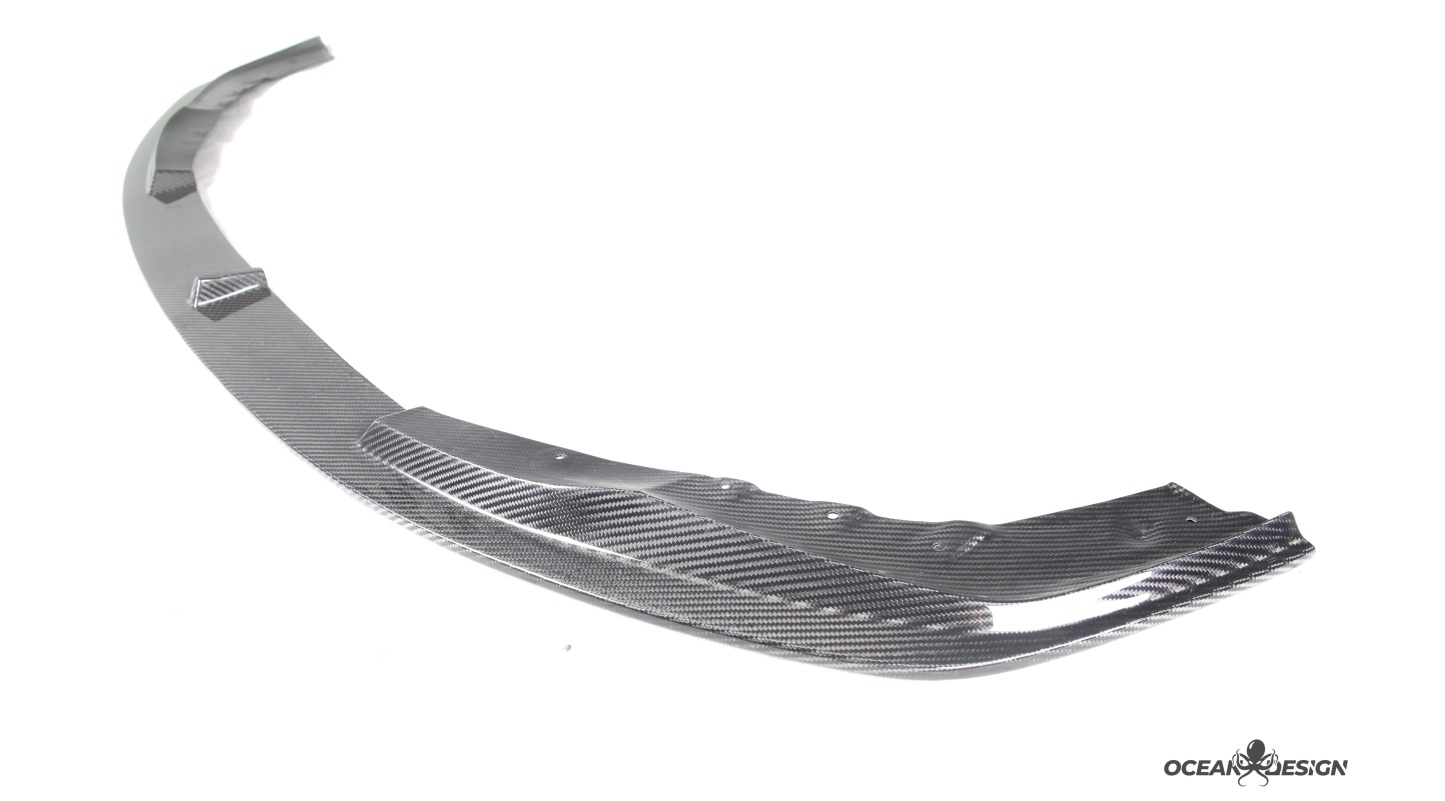 2021–2025 BMW M3 (G80) / M4 (G82) AC Style Front Lip Splitter – Dry Carbon Fiber