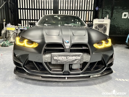 2021–2025 BMW M3 (G80) / M4 (G82) AC Style Front Lip Splitter – Dry Carbon Fiber