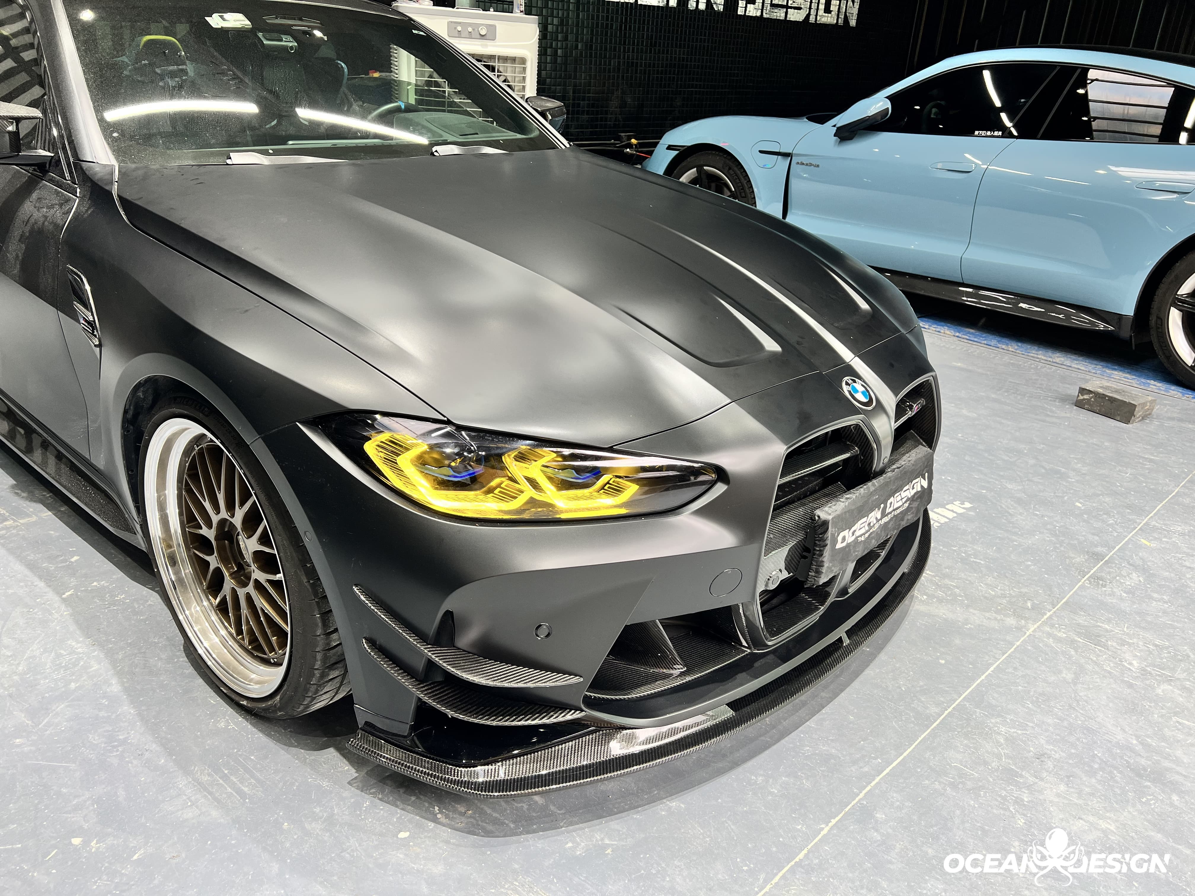 2021–2025 BMW M3 (G80) / M4 (G82) AC Style Front Lip Splitter – Dry Carbon Fiber