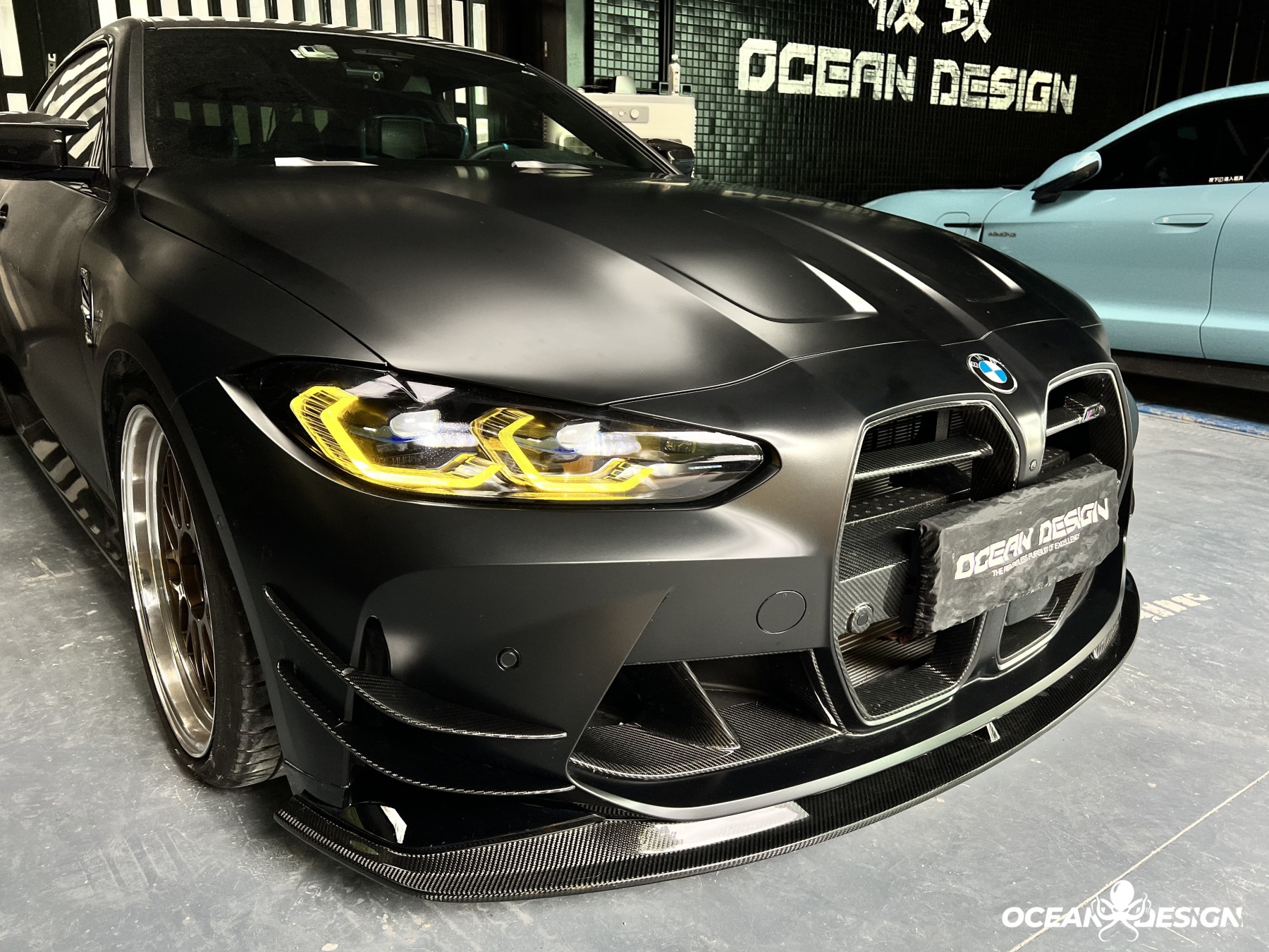 2021–2025 BMW M3 (G80) / M4 (G82) AC Style Front Lip Splitter – Dry Carbon Fiber