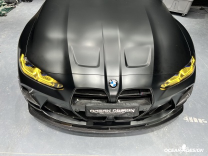 2021–2025 BMW M3 (G80) / M4 (G82) AC Style Front Lip Splitter – Dry Carbon Fiber