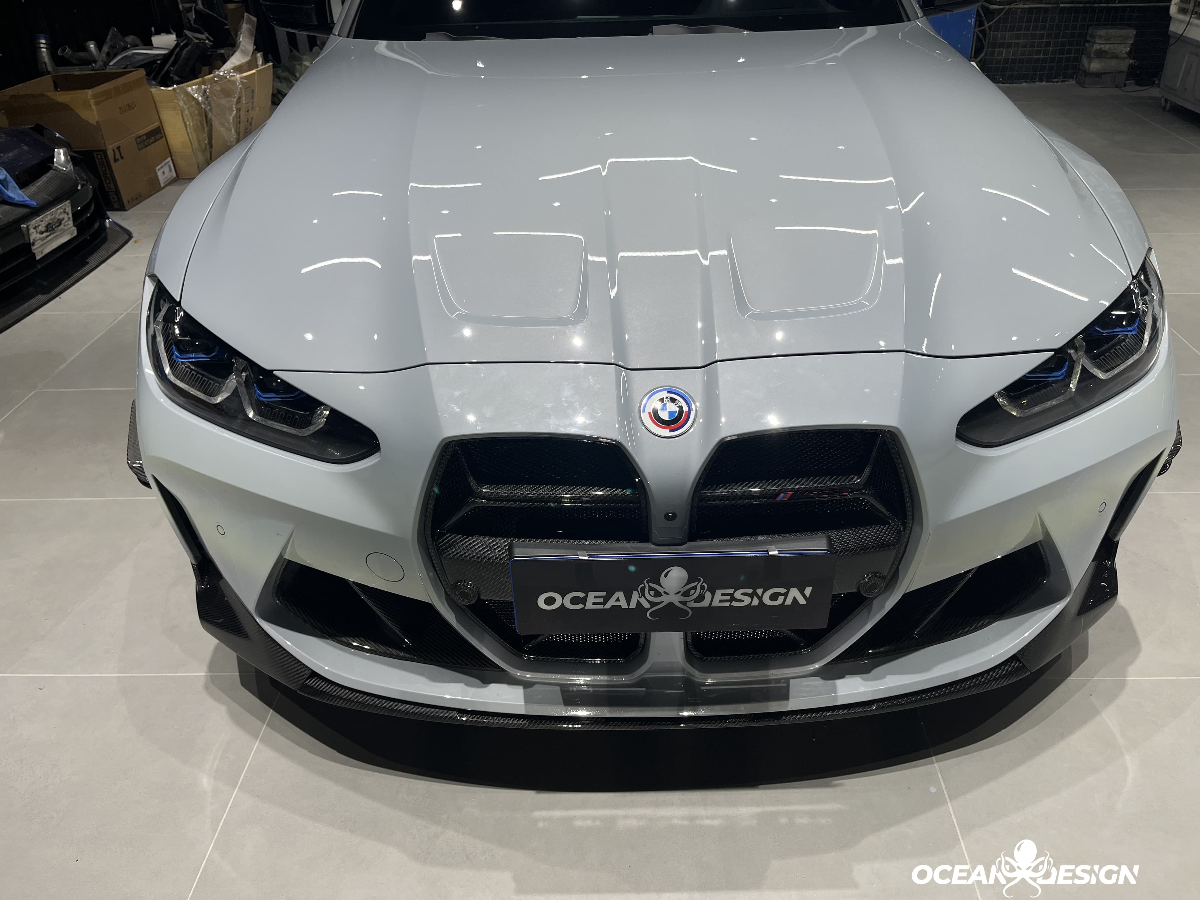 2021-2025 BMW M3 G80 / M4 G82 MP Style Front Kidney Grilles – Dry Carbon Fiber 
