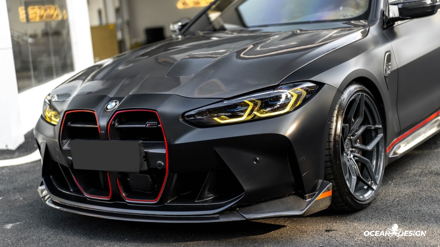 2021–2025 BMW M3 (G80) / M4 (G82) CSL Style Front Lip Splitter– Dry Carbon Fiber
