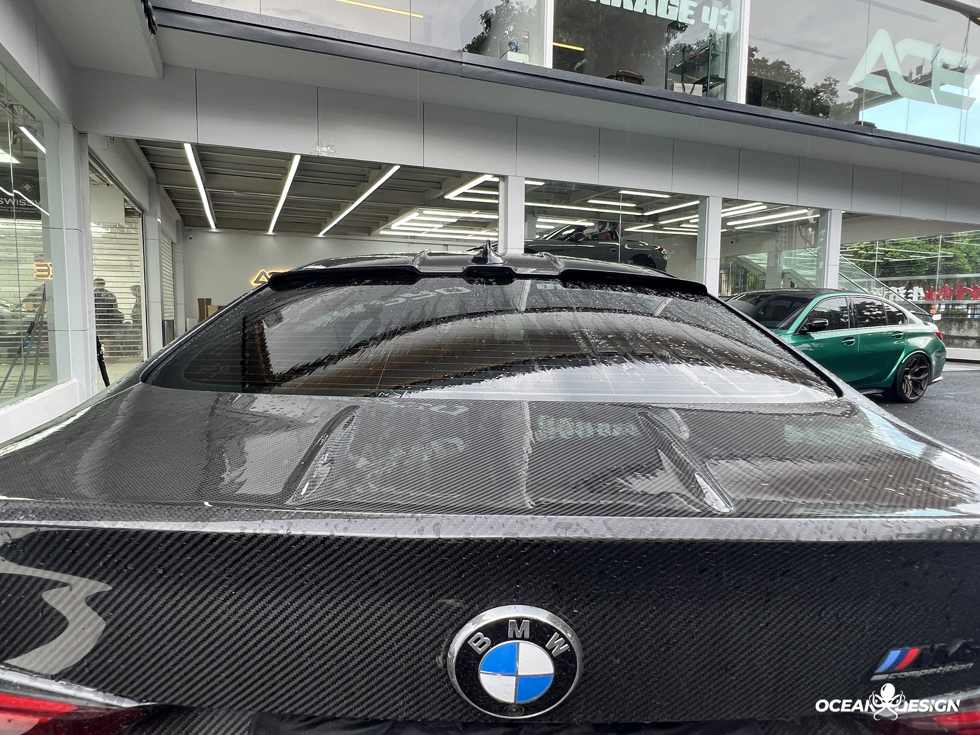 2021–2025 BMW M3 (G80) / M4 (G82) CSL Style Rear Roof Spoiler – Dry Carbon Fiber