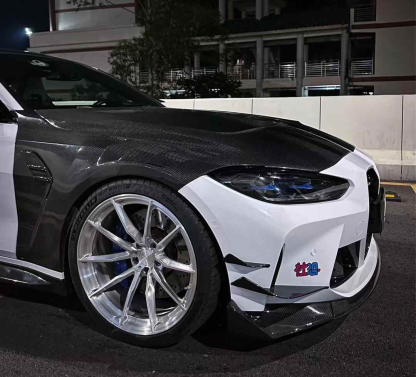 BMW G80 M3/G82 M4 AC Style Dry Carbon Lip and Canards - styling view