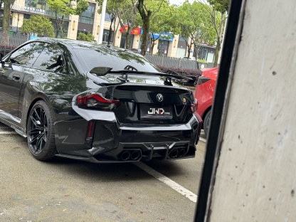 BMW G87 M2/G80 M3/G82 M4 AK Style Dry Carbon GT Wing - styling view