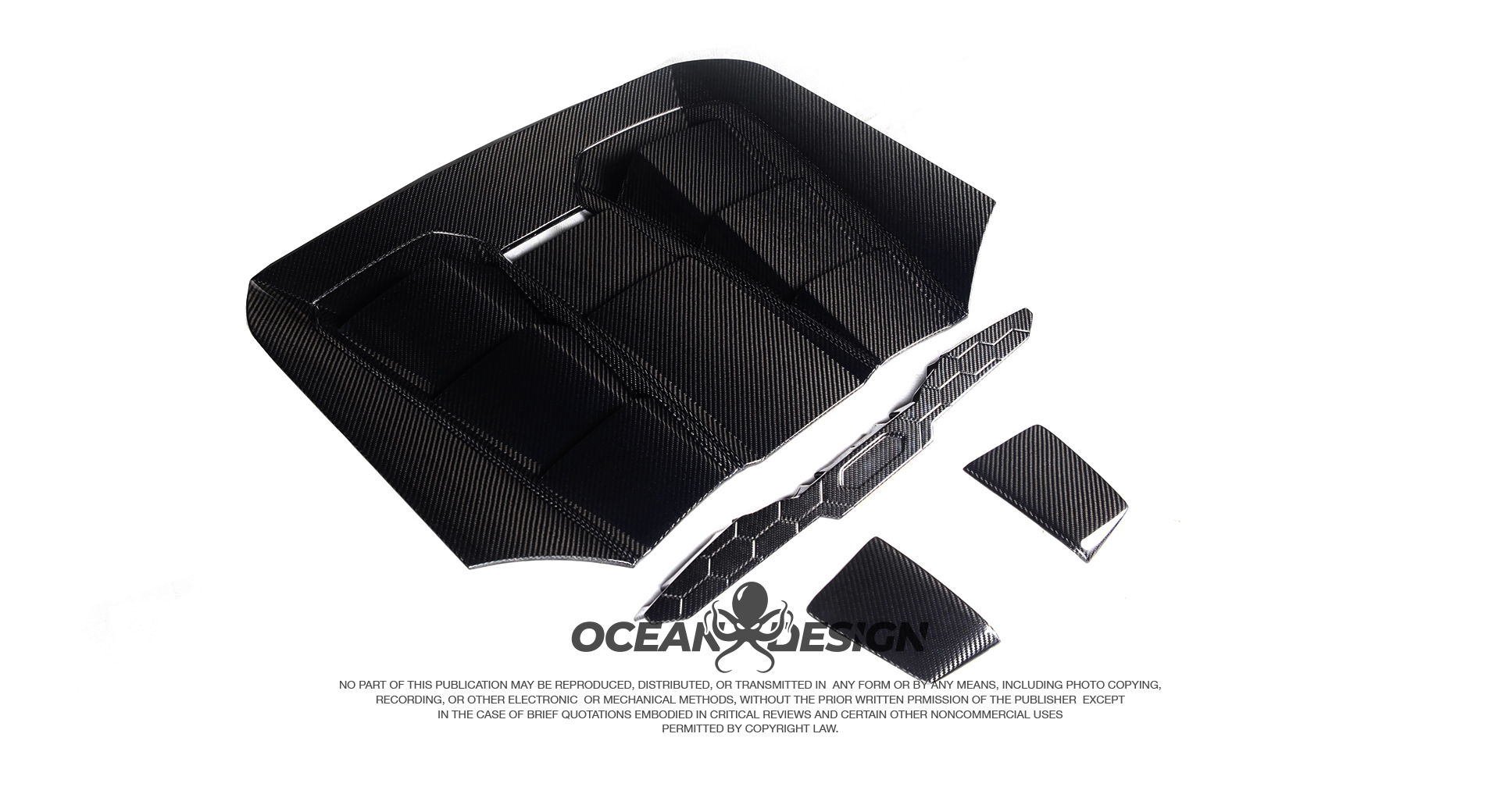 Lamborghini EVO Ocean Design Style Dry Carbon Parts - styling reference for Engine Cover