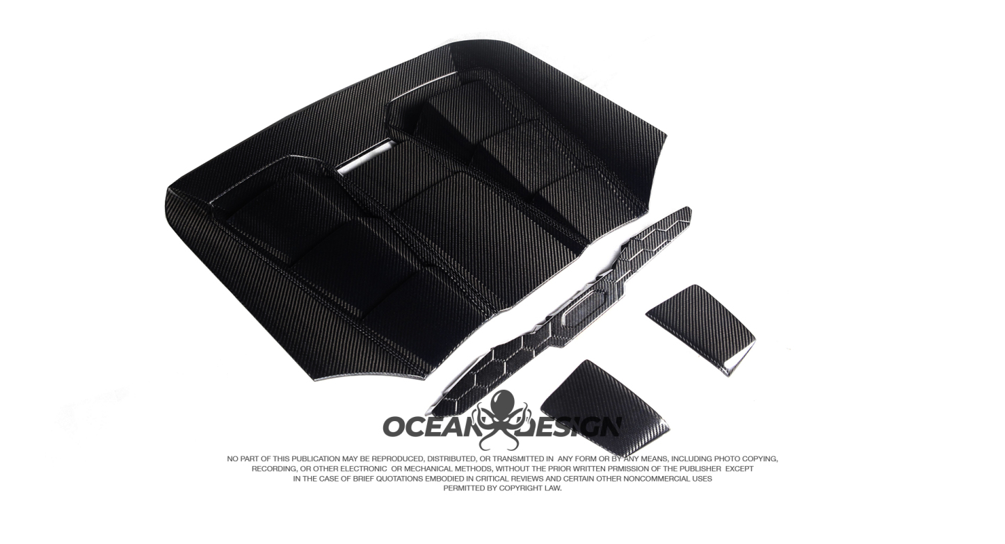 Lamborghini EVO Ocean Design Style Dry Carbon Parts - styling reference for Engine Cover