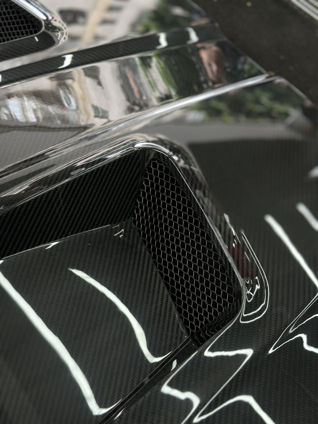 BMW G80 M3/G82 M4 AP Style Vented Dry Carbon Hood - styling view