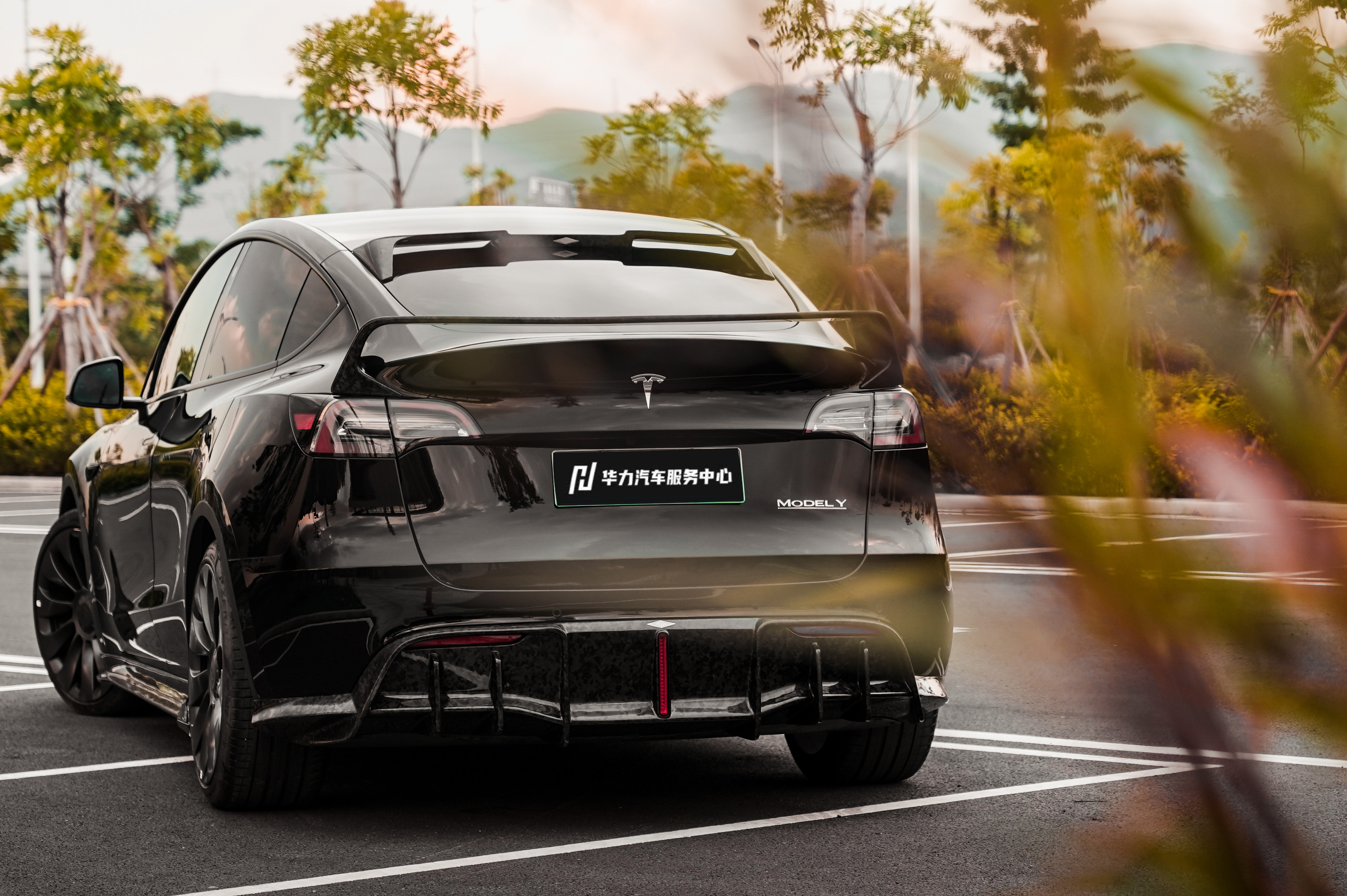 Tesla Model Y Ocean Design Gen 1 Style Dry Carbon Parts - styling view