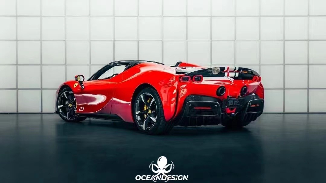Ferrari SF90 OEM Style Dry Carbon Parts - styling view