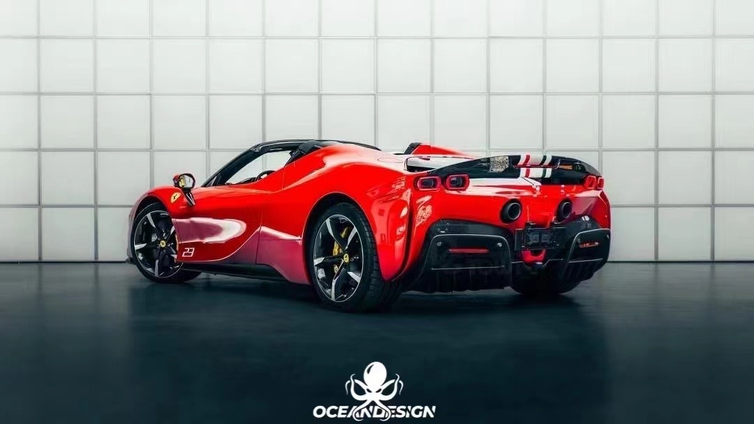 Ferrari SF90 OEM Style Dry Carbon Parts - styling view