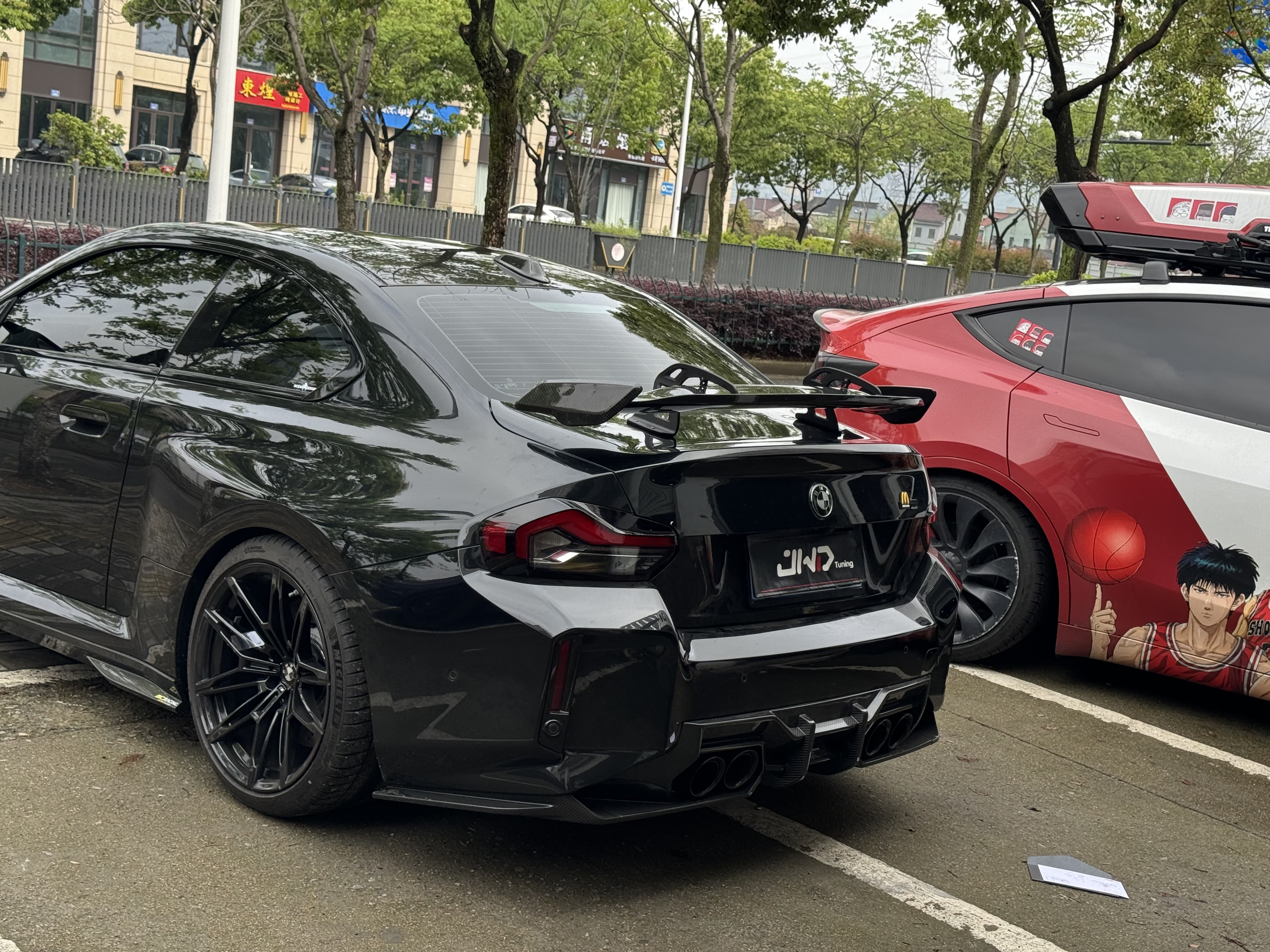 BMW G87 M2/G80 M3/G82 M4 AK Style Dry Carbon GT Wing - styling view