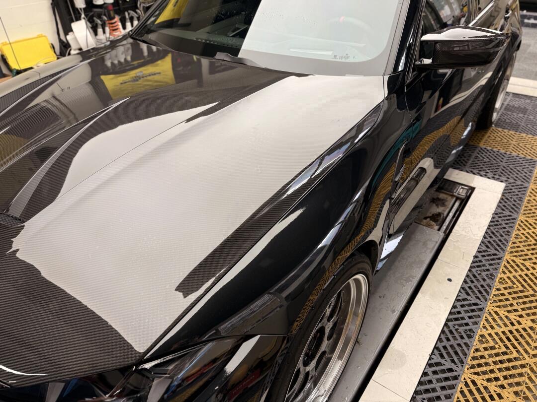 BMW G80 M3/G82 M4 AP Style Vented Dry Carbon Hood - styling view