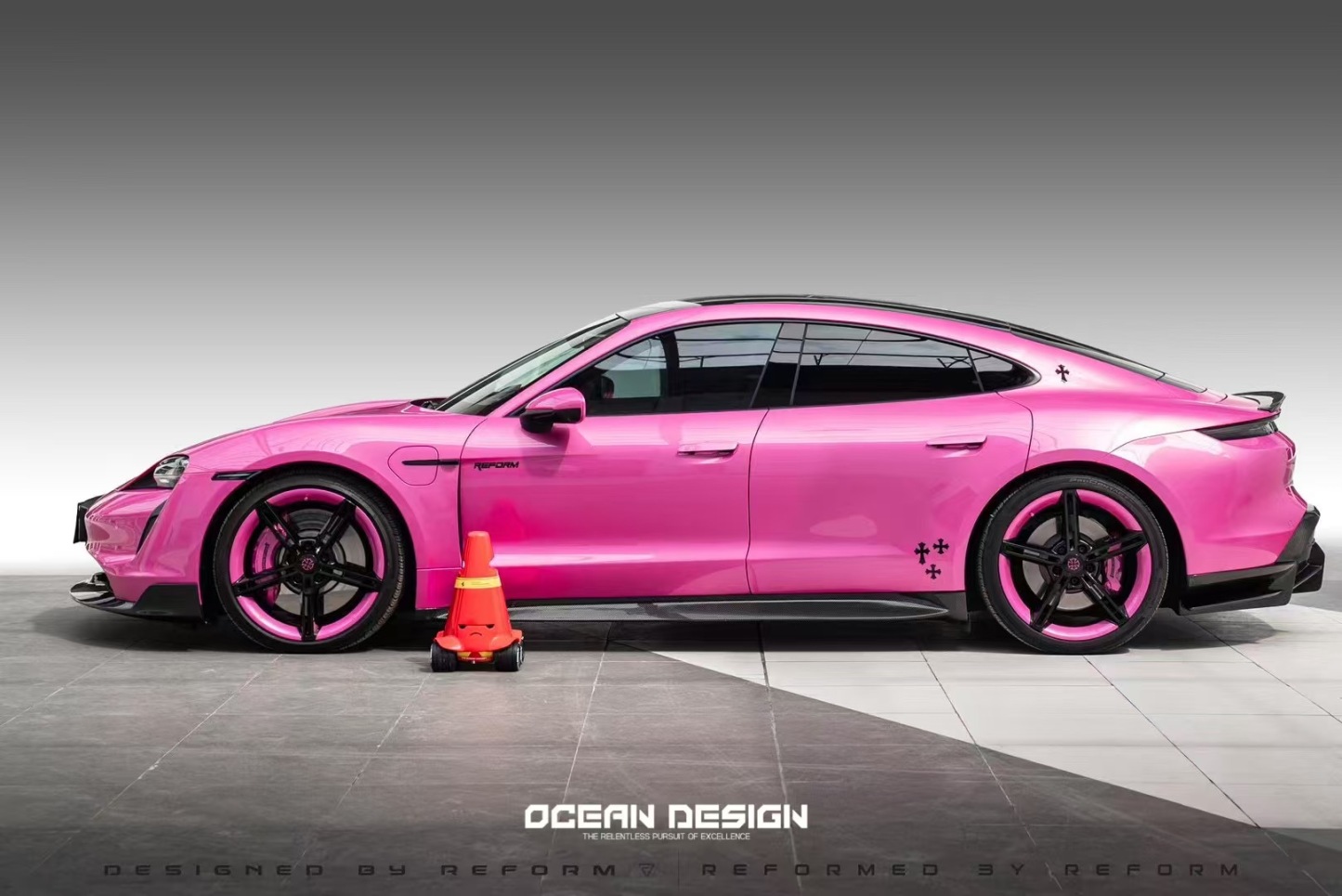 Porsche Taycan Ocean Design OD Style Dry Carbon Parts - styling view