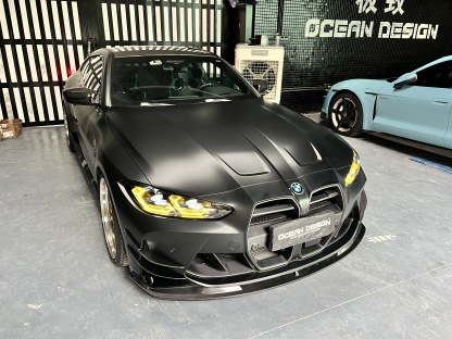 BMW G80 M3/G82 M4 AC Style Dry Carbon Lip and Canards - styling view