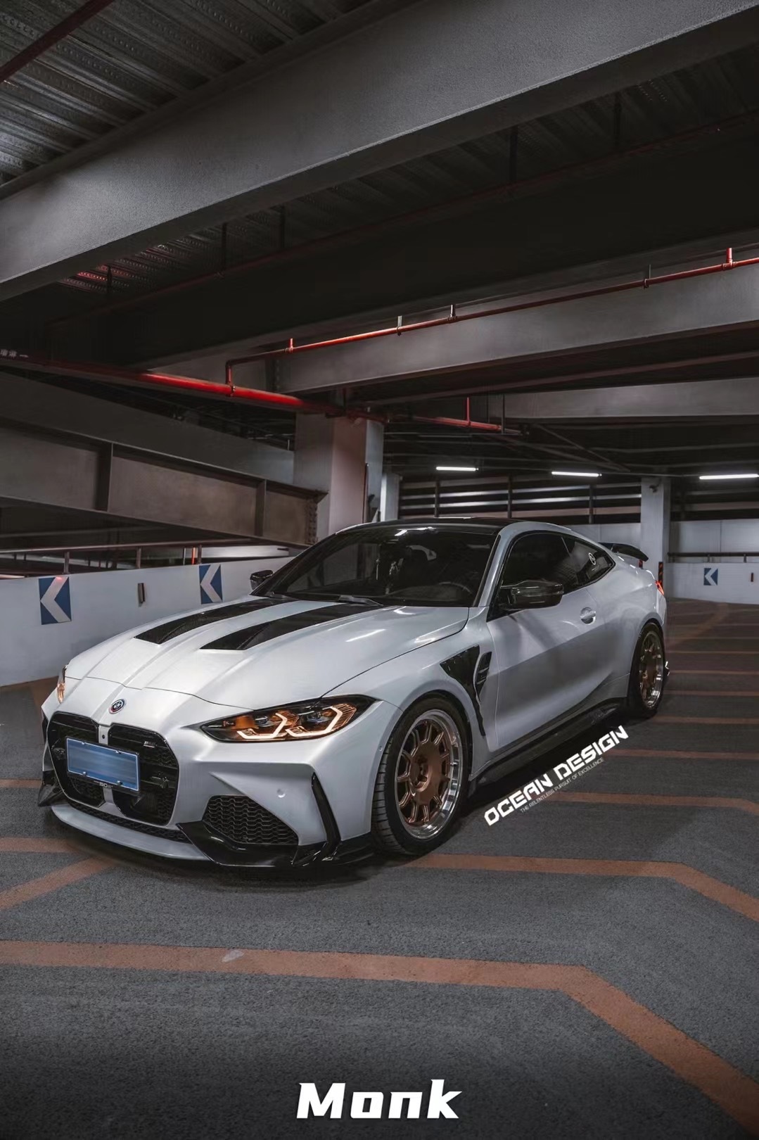 BMW G80 M3/G82 M4 Ocean Design Dry Carbon Shark-Fin Fenders - styling view