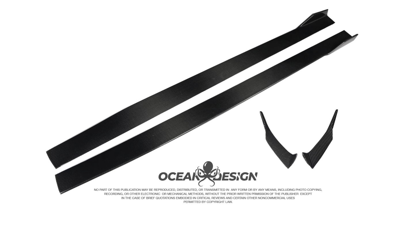 Lamborghini EVO Ocean Design Style Dry Carbon Parts - styling reference for Side Skirts