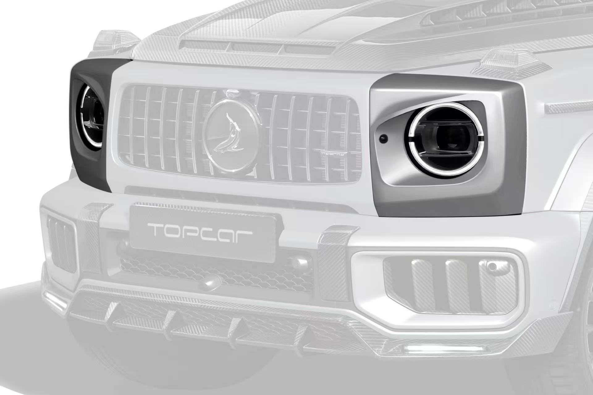 Mercedes-Benz W465 G63 Topcar Style Dry Carbon Parts - styling reference for Headlight Supports