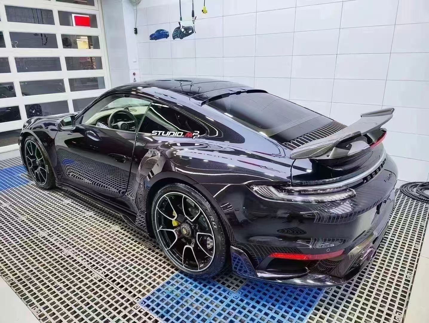 Porsche 911 992.1 Turbo S Techart Style Dry Carbon Parts - styling view
