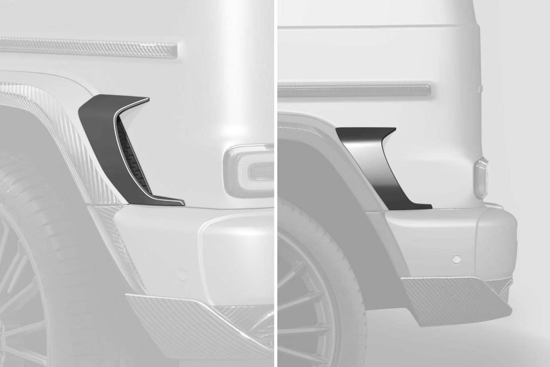 Mercedes-Benz W465 G63 Topcar Style Dry Carbon Parts - styling reference for Rear Fender Trim