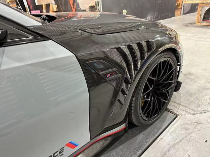 BMW G80 M3/G82 M4 Ocean Design Dry Carbon Shark-Fin Fenders - styling view