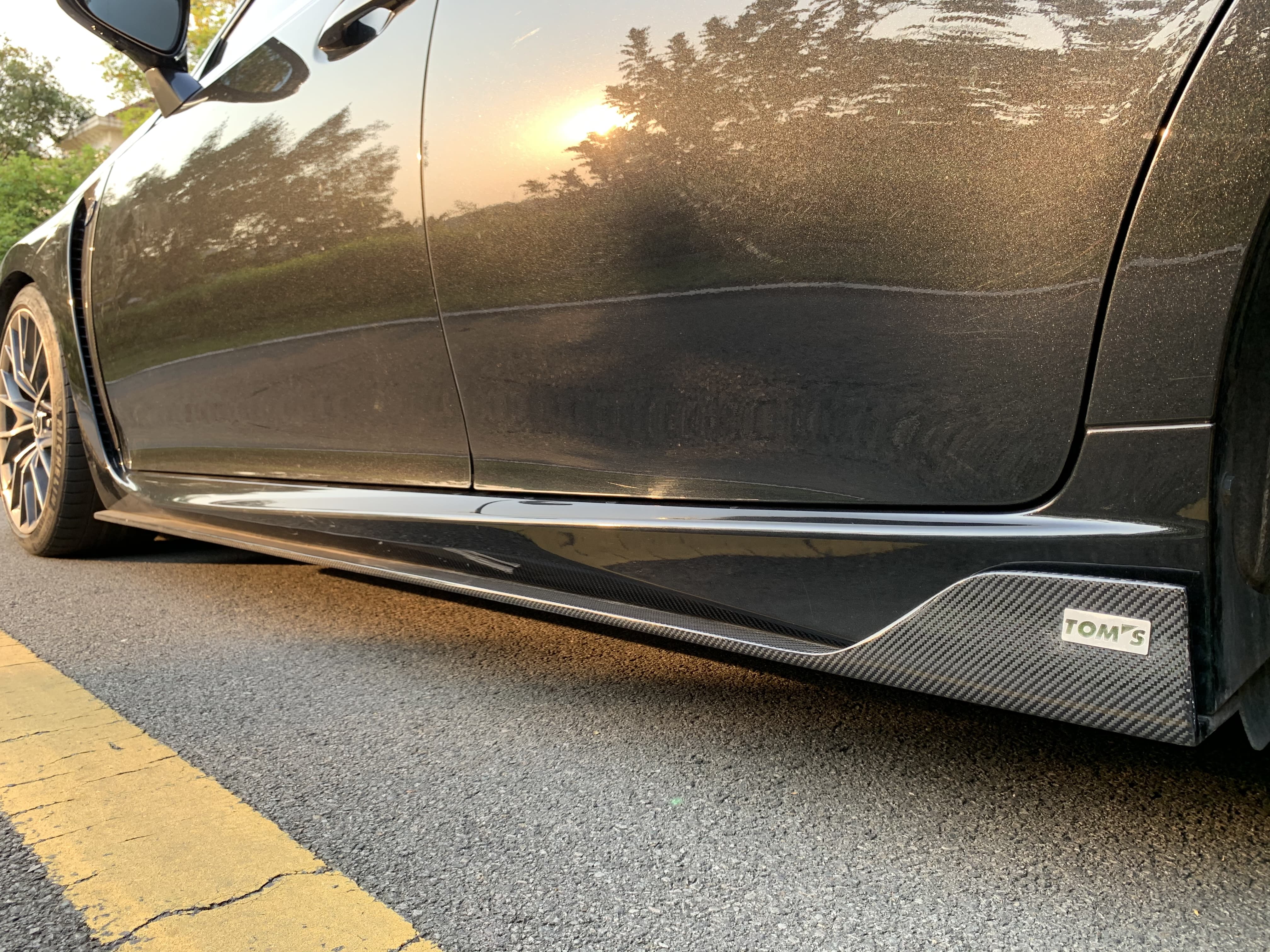 Lexus GS F/GS200/GS300 TOM'S Style Carbon Parts - styling reference for Side Skirts