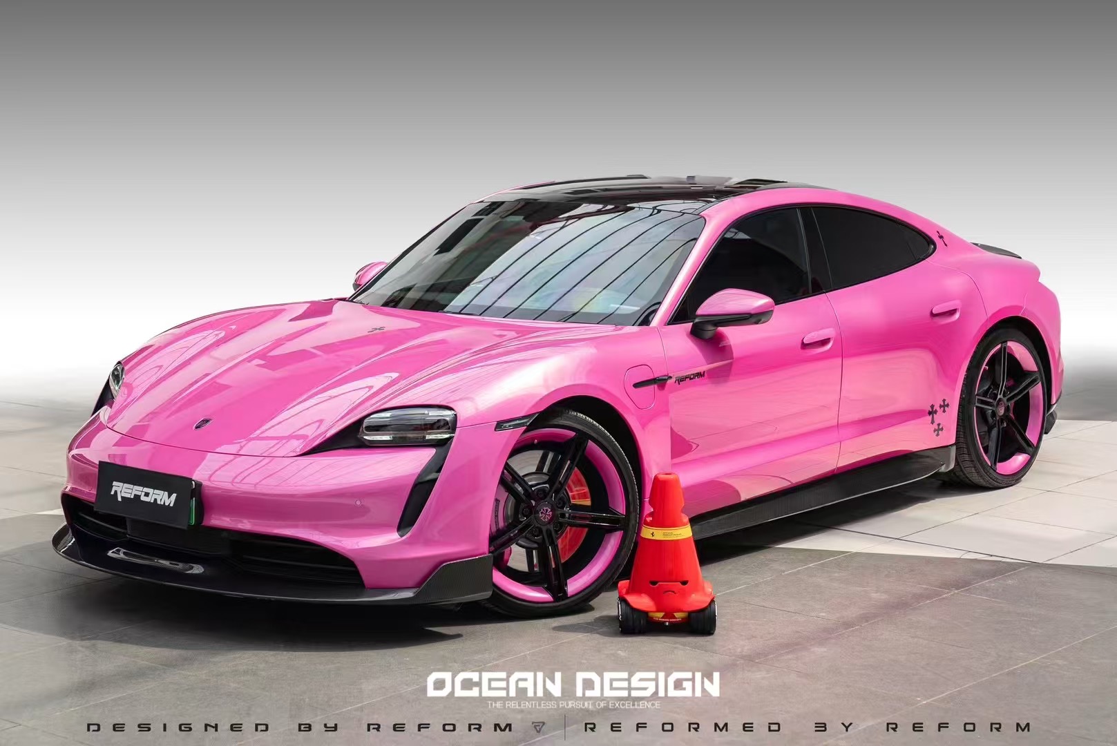 Porsche Taycan Ocean Design OD Style Dry Carbon Parts - styling view