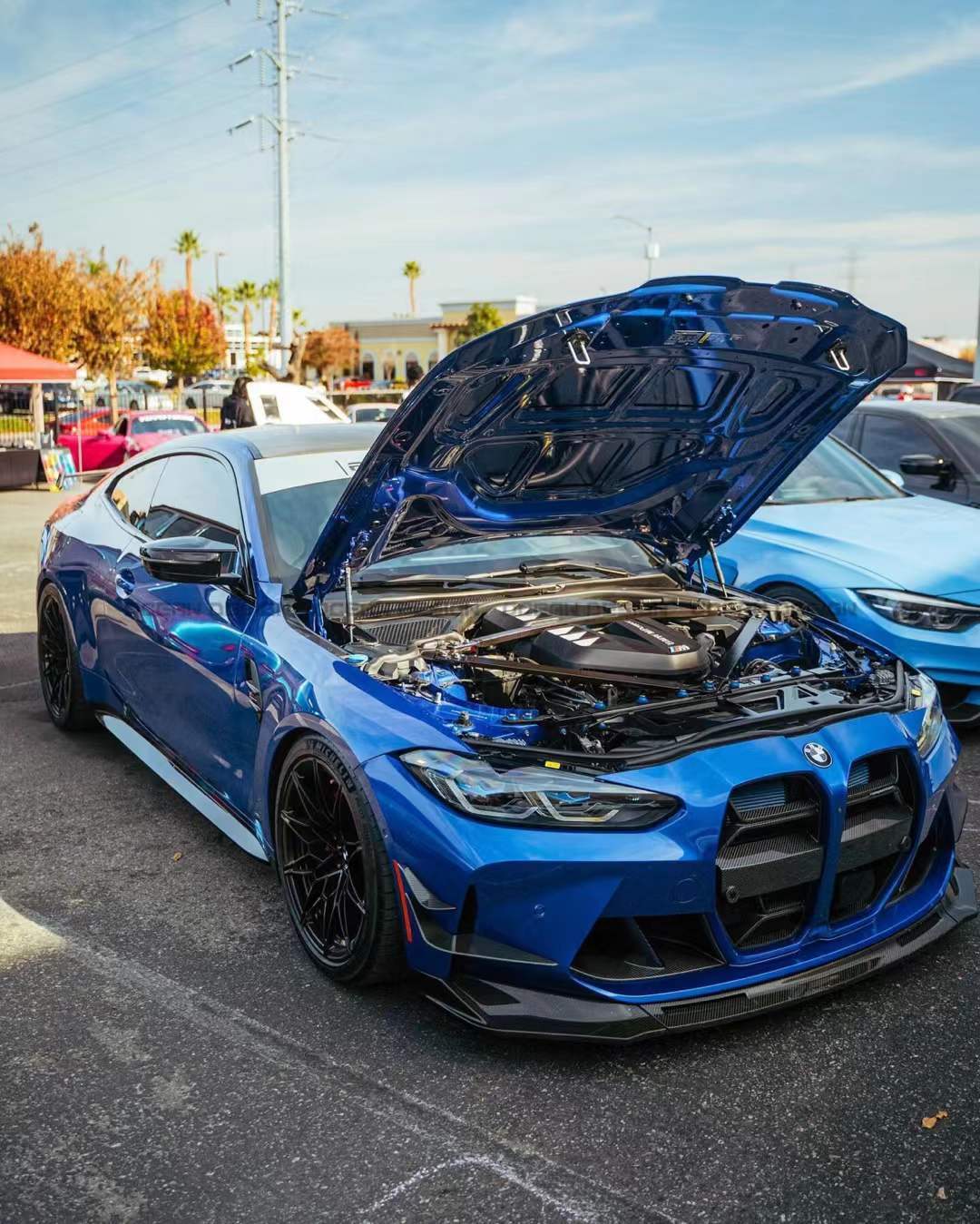 BMW G80 M3/G82 M4 AC Style Dry Carbon Lip and Canards - styling view