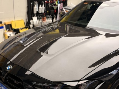 BMW G80 M3/G82 M4 AP Style Vented Dry Carbon Hood - styling view