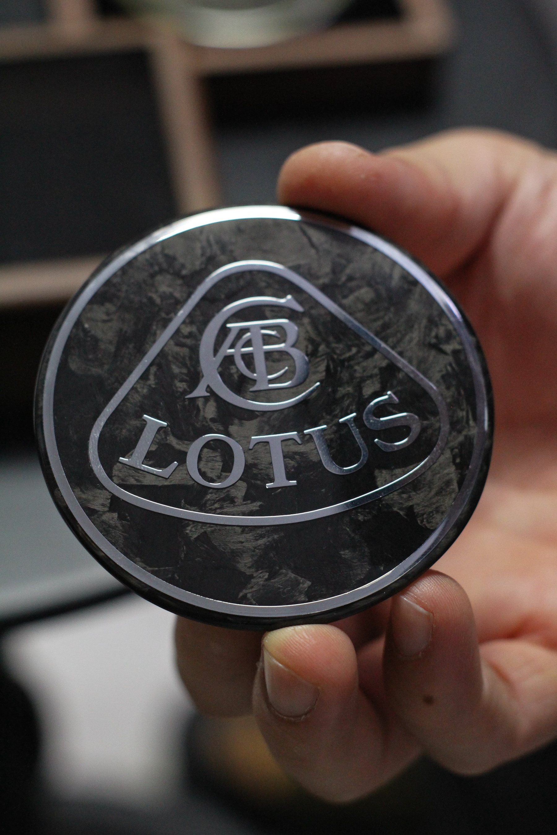 Lotus Emira/Eletre/Emeya Marble-Pattern Dry Carbon Badges - styling view
