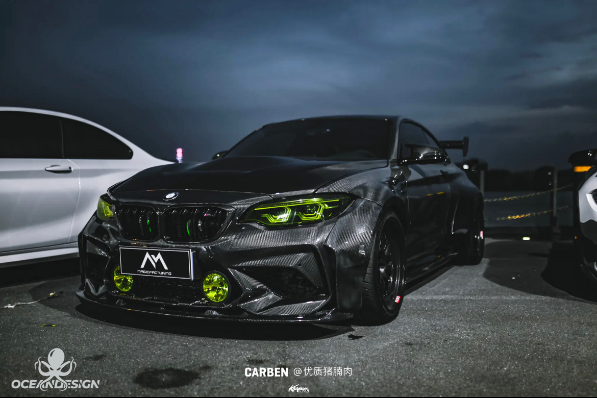 BMW F87 M2C OEM Style Carbon Fiber Body Parts - styling view