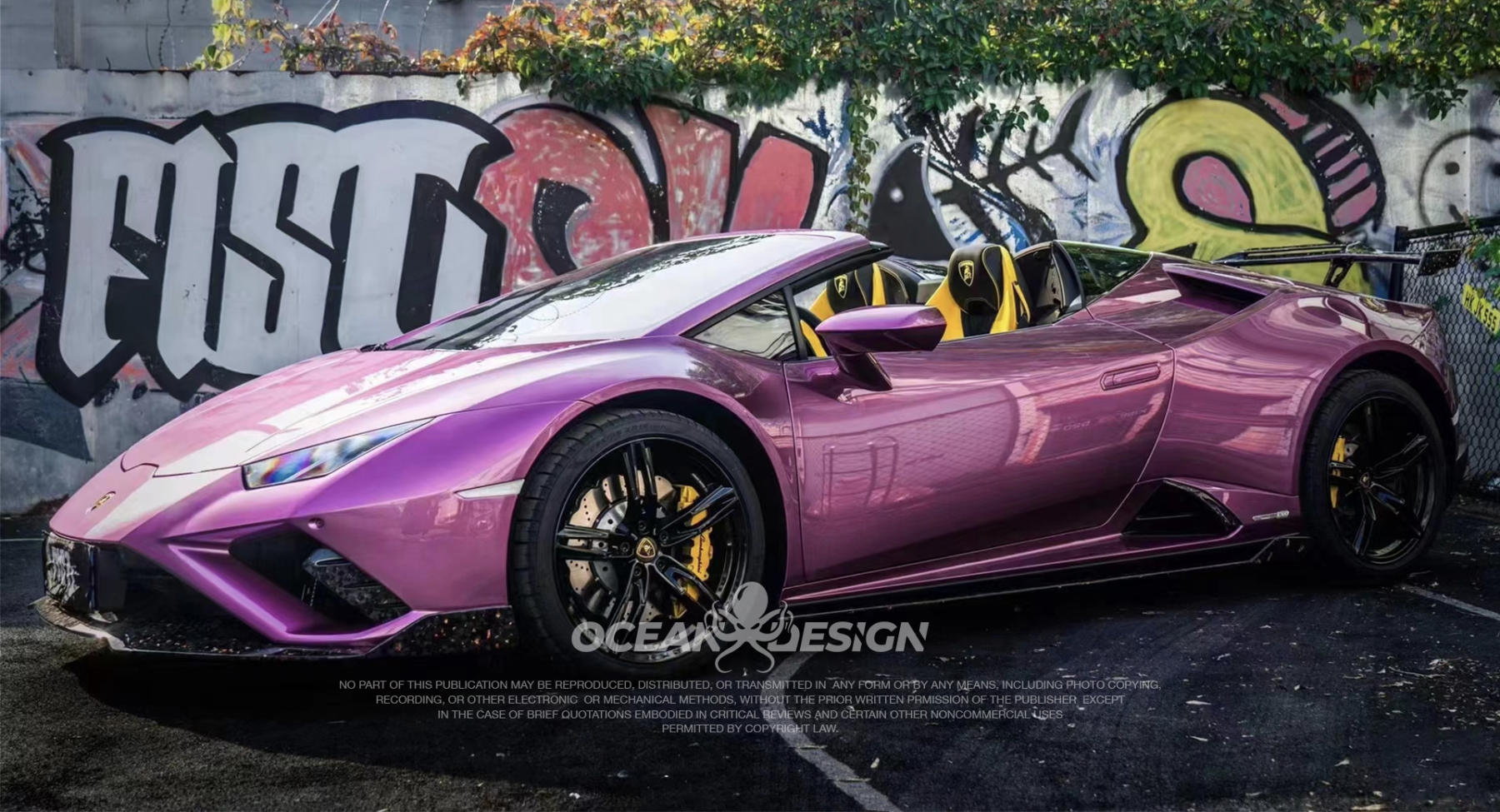 Lamborghini EVO RWD Ocean Design Style Dry Carbon Parts - styling view