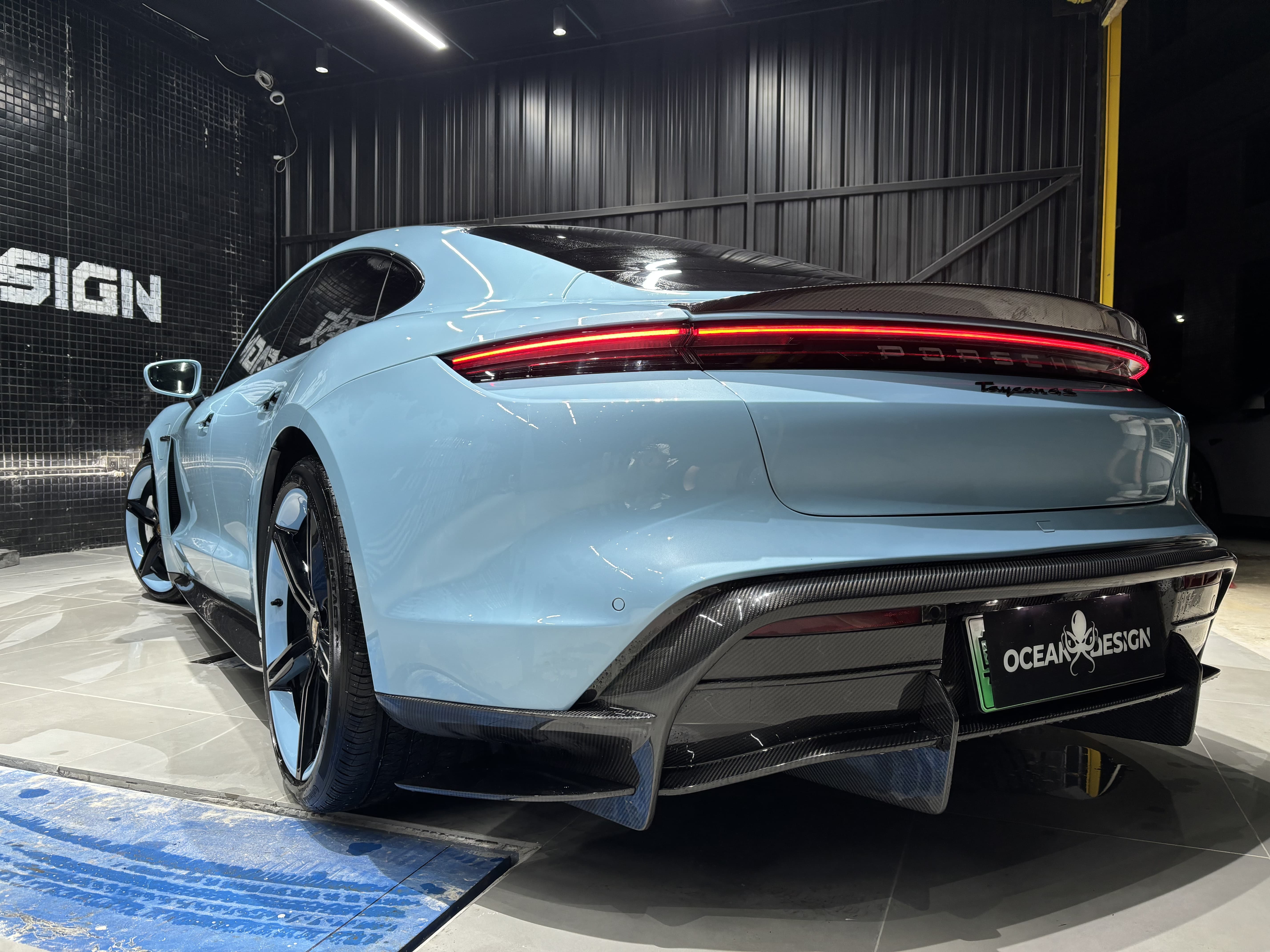 Porsche Taycan Ocean Design OD Style Dry Carbon Parts - styling view