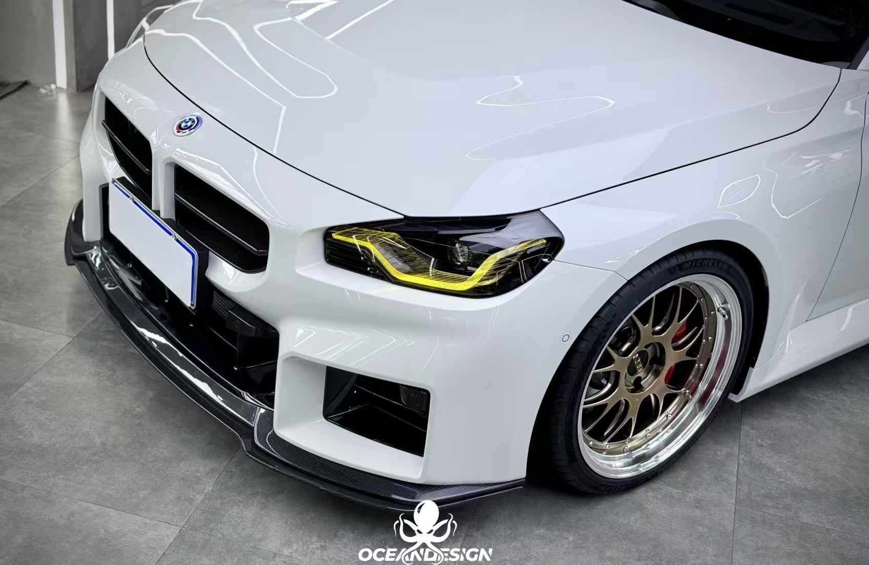 2023-2025 BMW G87 M2 AP Style Dry Carbon Fiber Lower Front Lip Spoiler